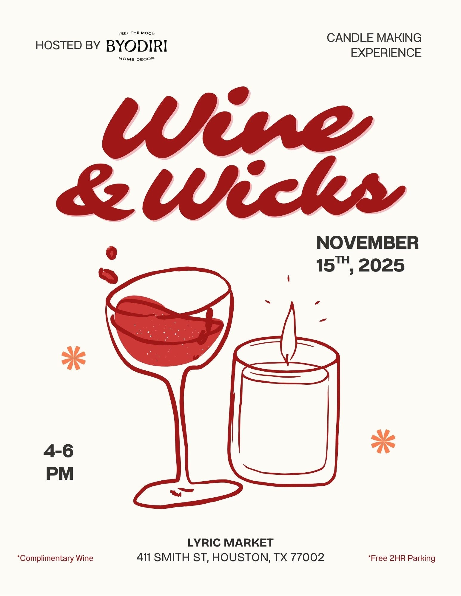 Wine & Wicks: Candle Making Experience Houston